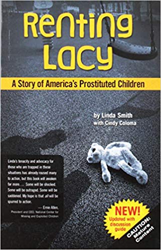 Renting Lacy. Book Cover. Linda Smith. Teddy Bear. Street. Prostituted Children. 
